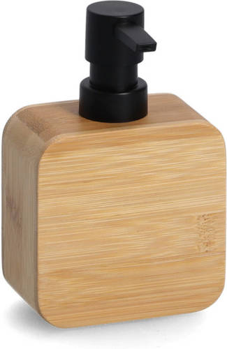 Zeller Zeeppompje/dispenser Bamboe Hout 10 X 15 Cm - Luxe Kwaliteit - Zeeppompjes