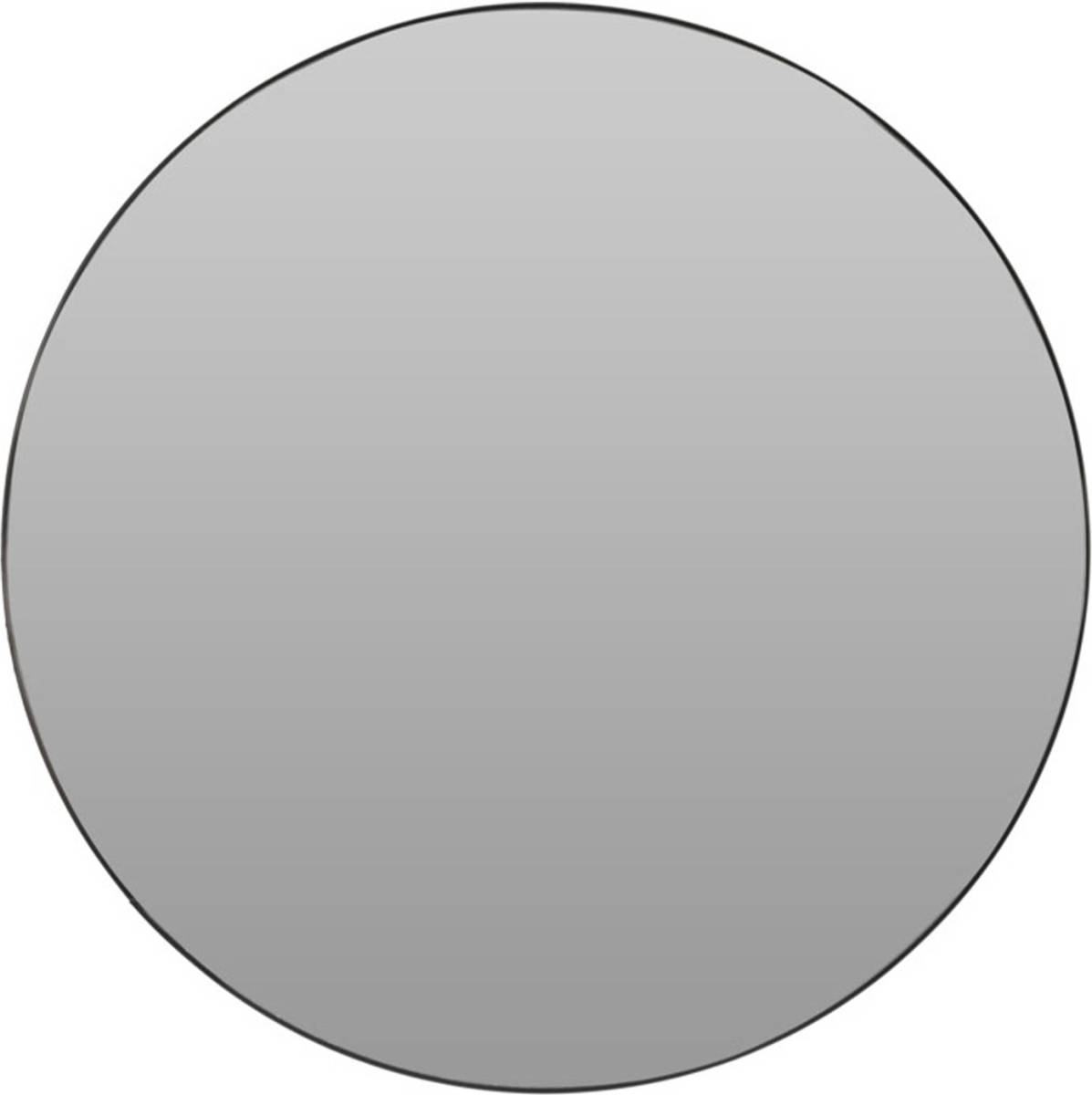 H&S Collection Spiegel/wandspiegel - Metaal - Zwart - Rond - D55 Cm - Spiegels