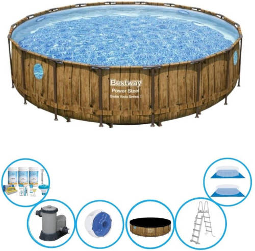 EXIT Toys Bestway Zwembad Power Steel Swim Vista - Inclusief Accessoires - 488x122 Cm