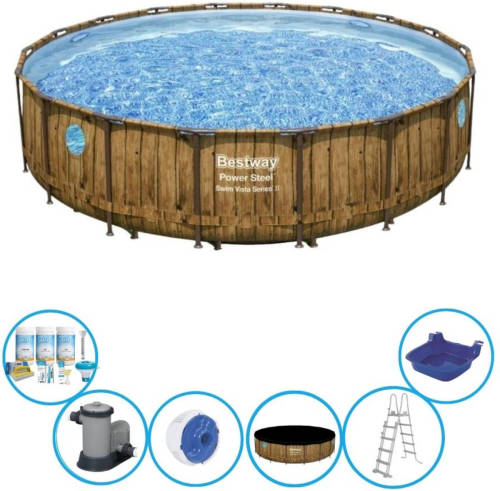 EXIT Toys Bestway Zwembad Power Steel Swim Vista - Met Accessoires - 488x122 Cm