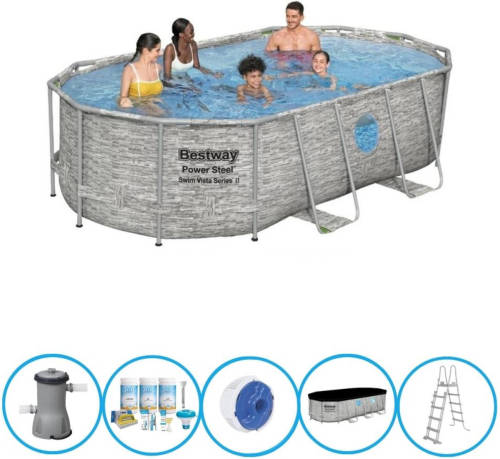 EXIT Toys Bestway Zwembad Power Steel Swim Vista - Zwembadpakket - 427x250x100 Cm