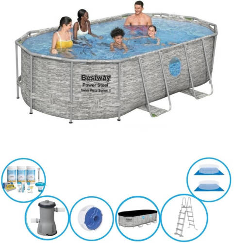 EXIT Toys Bestway Zwembad Power Steel Swim Vista - Inclusief Accessoires - 427x250x100 Cm