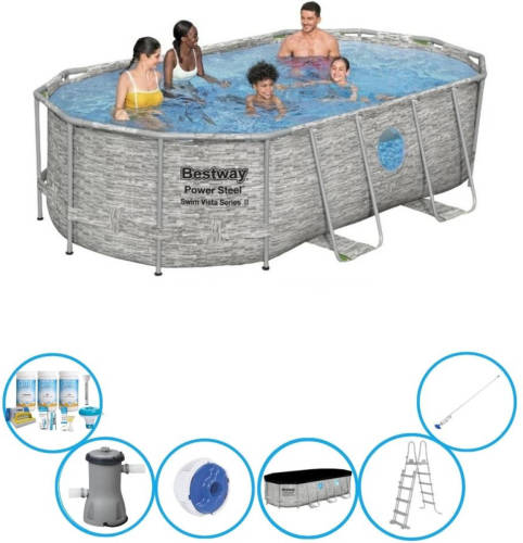 EXIT Toys Bestway Zwembad Power Steel Swim Vista - Zwembadset - 427x250x100 Cm