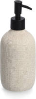 Zeller Zeeppompje/dispenser Kunststeen - Beige - 8 X 20 Cm - Natural Jute Look - Zeeppompjes