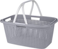 Bell Grijze Wasmand Met Witte Handvatten 38 Liter Van 60 Cm - Wasmanden