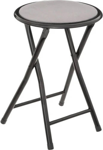 5five Bijzet Krukje/stoel - Opvouwbaar - Zwart/grijs - 46 Cm - Bijzettafels