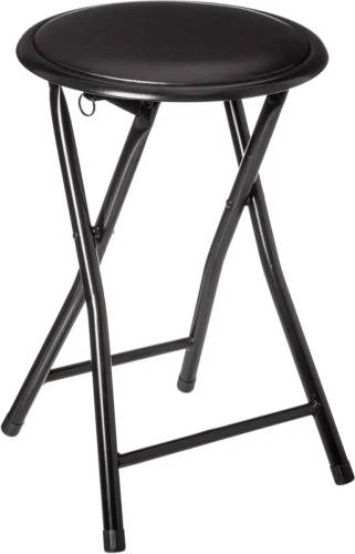 5five Bijzet Krukje/stoel - Opvouwbaar - Zwart/zwart - 46 Cm - Bijzettafels