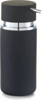 Zeller Zeeppompje/dispenser Keramiek Zwart - Rubber Coating - 6 X 16 Cm - Zeeppompjes