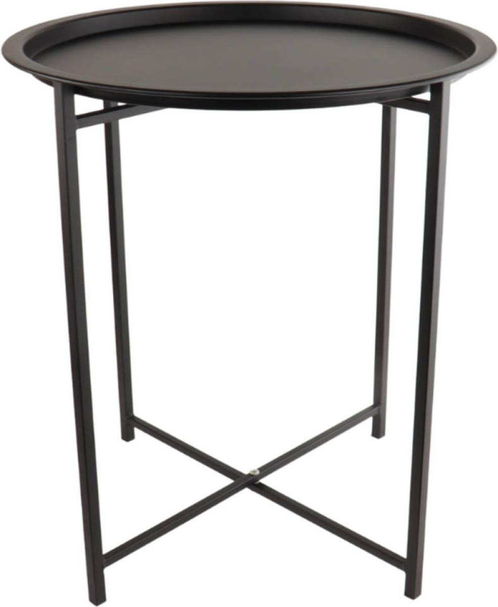 Orange85 Bijzettafel - Rond - Salontafel - Buiten - Zwart - 46x46x52 Cm - Metaal - Outdoor