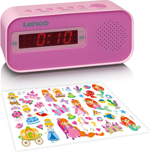 Wekkerradio Met Stickerset Lenco Cr-205pk Roze