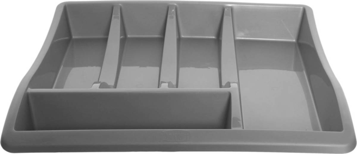 Whitefurze Bestekbak/keuken Organizer - 5-vaks - Grijs - 39 X 39 X 6 Cm - Bestekbakken