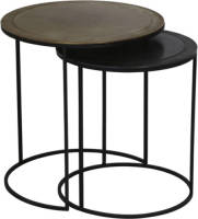 Light & Living - Bijzettafel - Talca - Ø40x45+ø49x50,5 Cm - Metaal - Brons - Set Van 2