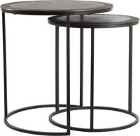 Light & Living - Bijzettafel - Talca - Ø40x45+ø49x50,5 Cm - Metaal - Zwart - Set Van 2