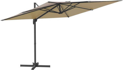 VidaXL Zweefparasol Met Led-verlichting 400x300 Cm Taupe