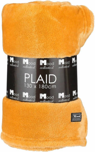 In The Mood Fleece Deken/fleeceplaid Honing Geel 130 X 180 Cm Polyester - Plaids