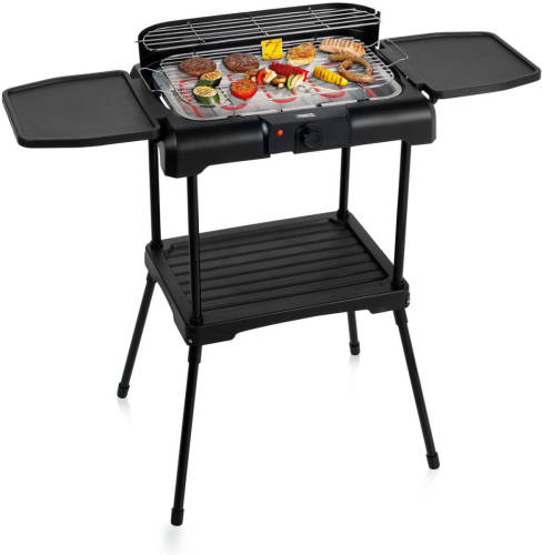 Princess 112250 Elektrische Bbq Met Zijplanken - 40x25cm - Met En Zonder Statief Te Gebruiken - 2200w