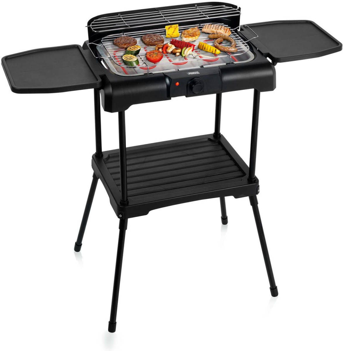Princess 112250 Elektrische Bbq Met Zijplanken - 40x25cm - Met En Zonder Statief Te Gebruiken - 2200w