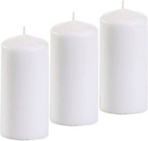 Conpax Candles 3x Stuks Stompkaarsen In Het Wit 10 Cm - Stompkaarsen