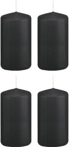 Trend Candles 5x Stuks Stompkaarsen Zwart 10 Cm - Stompkaarsen