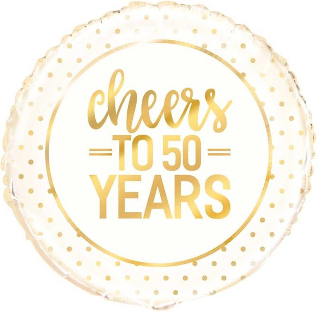 Voordeelstore Unique Folieballon ""Cheers To 50 Years"" Goud