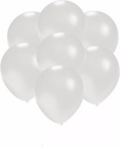 Shoppartners 200x Mini Ballonnen Wit Metallic - Ballonnen