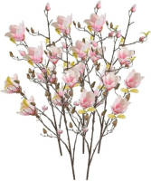 Shoppartners 5x Roze Kunst Magnolia Tak 105 Cm - Kunstbloemen