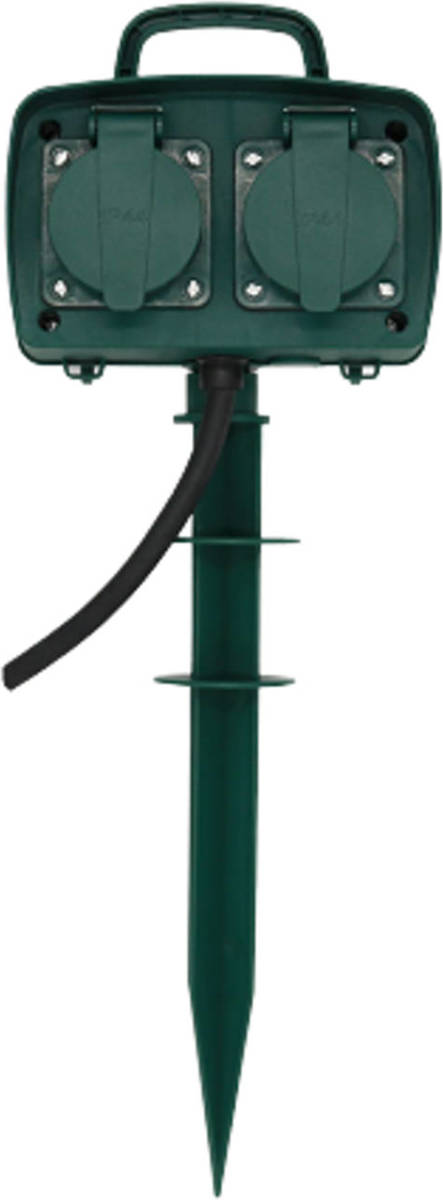 V-tac Vt-1114-3 Tuin Stekkerdoos Met Grondpin - 3 Meter - Zwart - Ip44