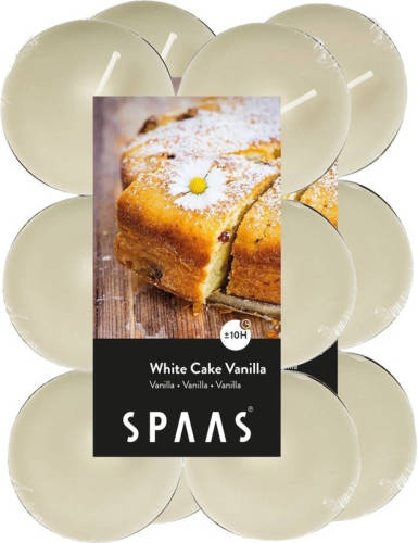 Shoppartners 24x Maxi Theelichten Vanille Geurkaarsen White Cake Vanilla 10 Branduren - Geurkaarsen