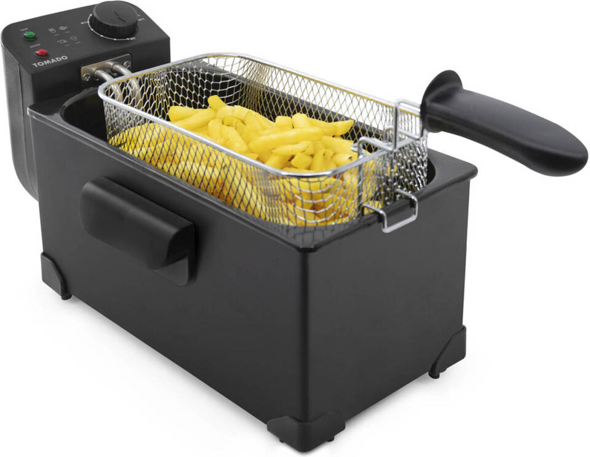 Tomado Tdf3001b - Frituurpan - 3 Liter Inhoud - 2200 Watt - Koude Zone - Zwart