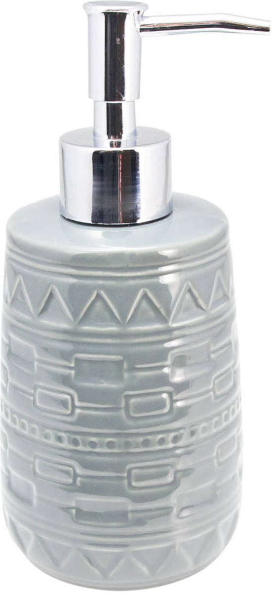 Shoppartners Zeeppompje/zeepdispenser Grijs Keramiek 21 Cm - Zeeppompjes