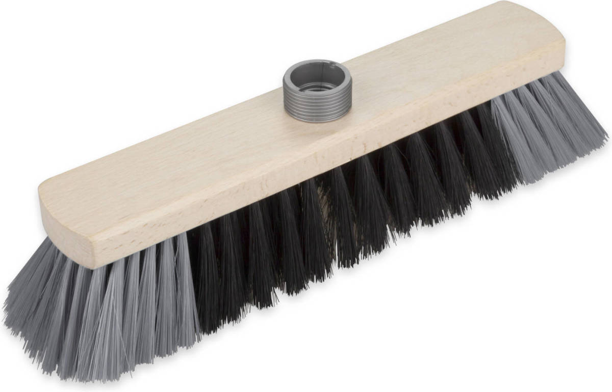 Shoppartners Houten Zachte Bezemkop Zwart/grijs 29 Cm Voor Binnen - Bezem