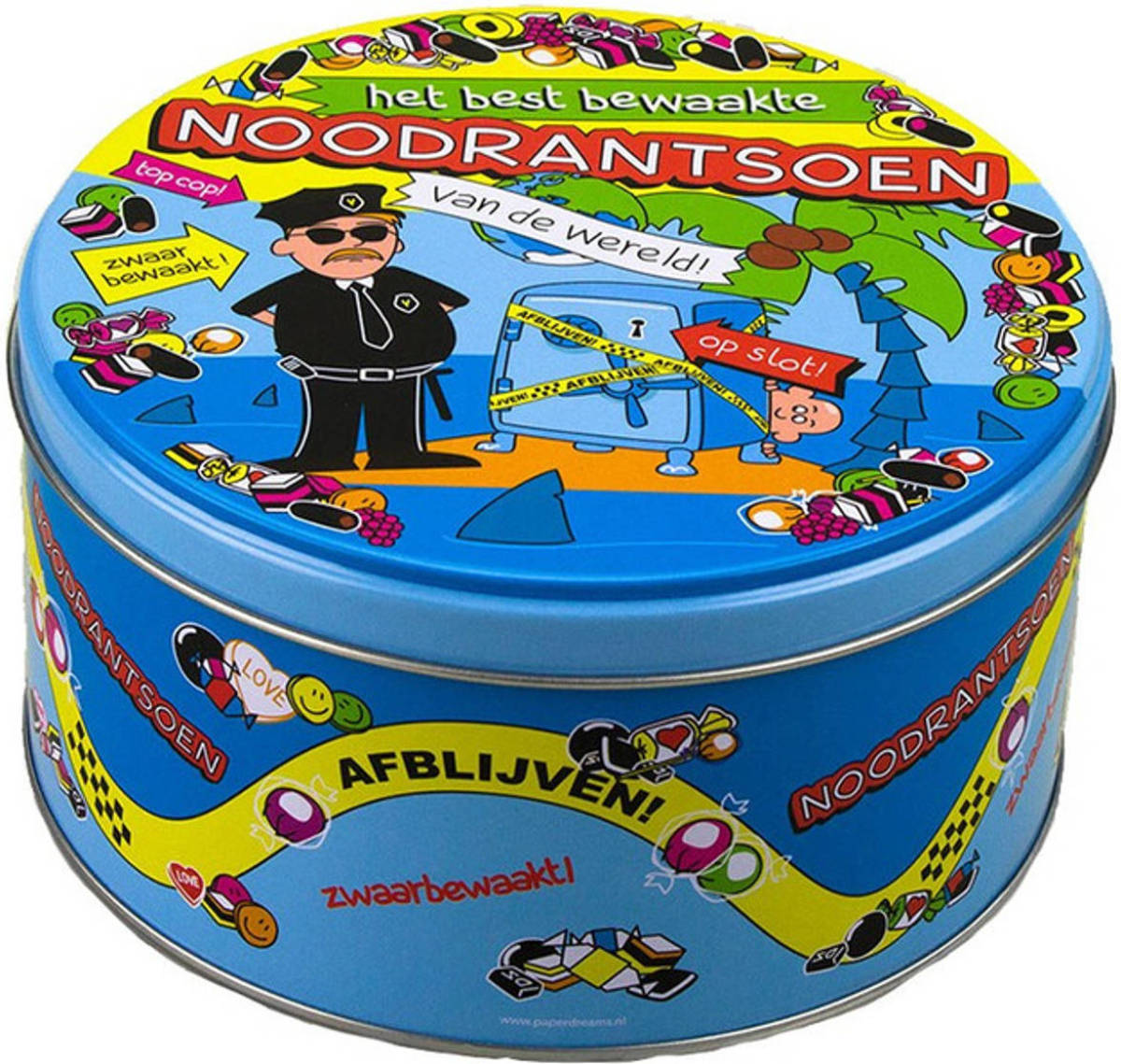 Paperdream Noodrantsoen Snoeptrommel / Koektrommel Met Grappige Tekst - Cadeau Blikken