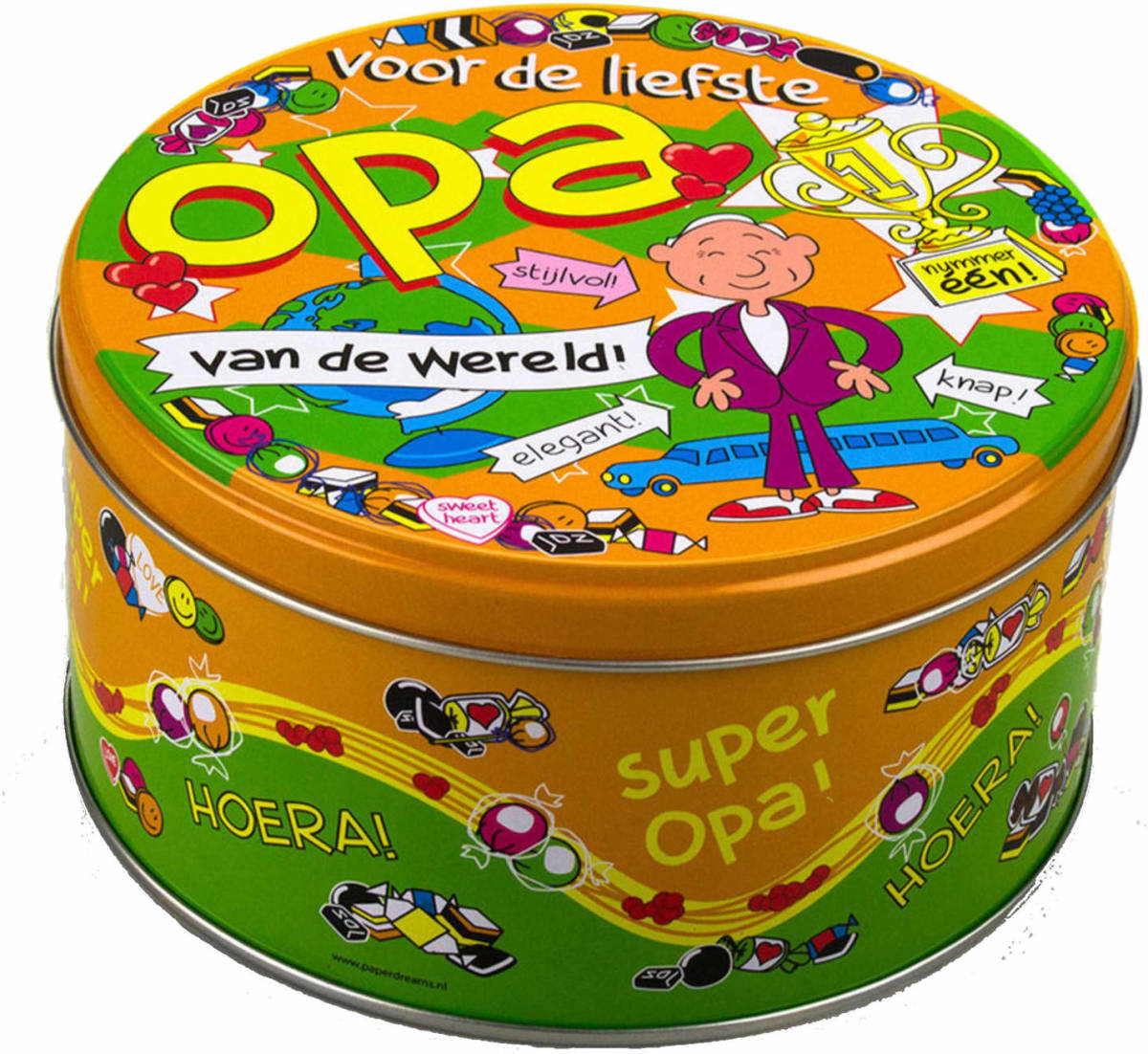 Paperdream Voor De Liefste Opa Snoeptrommel/voorraadtrommel Cadeau Opa - Cadeau Blikken