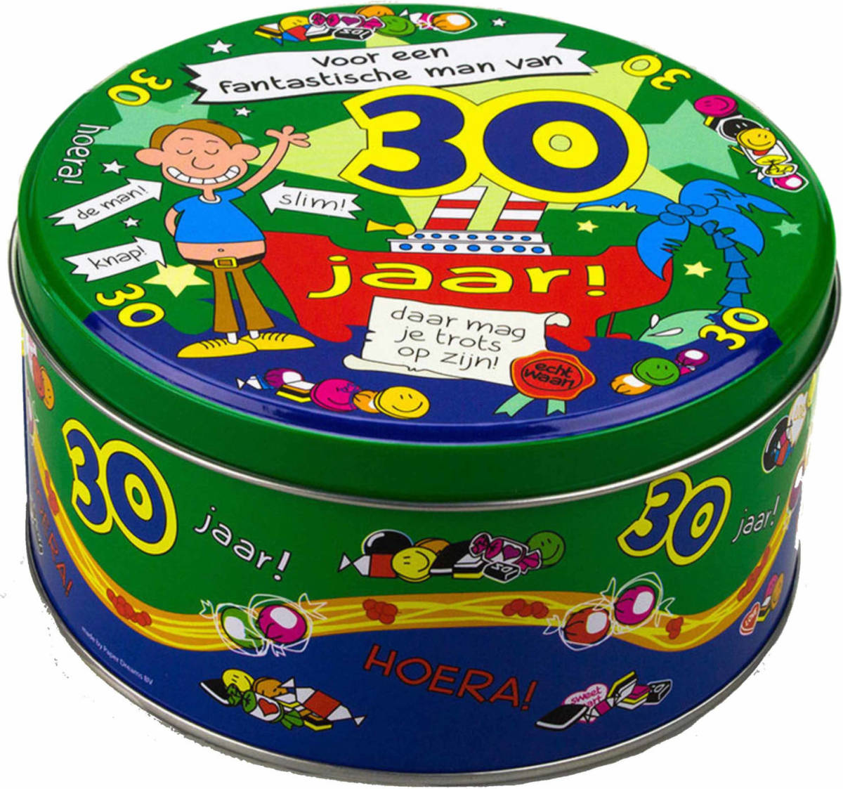 Paperdream 30 Jaar Snoeptrommel/voorraadtrommel Cadeau Voor 30e Verjaardag Man - Cadeau Blikken