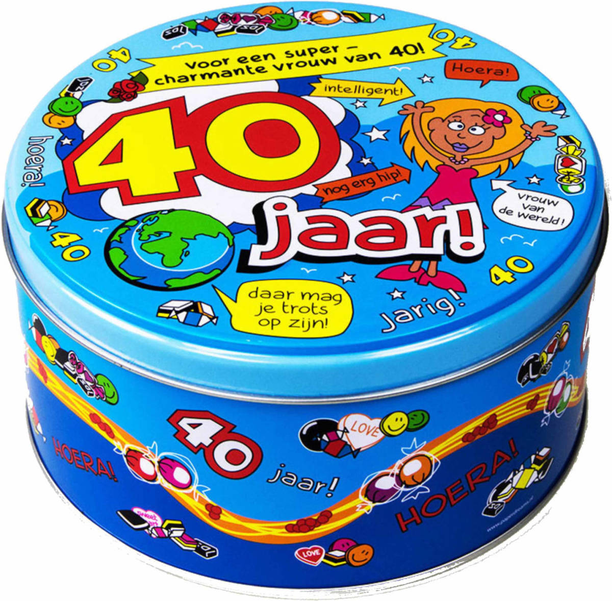 Paperdream 40 Jaar Snoeptrommel/voorraadtrommel Cadeau Voor 40e Verjaardag Vrouw - Cadeau Blikken