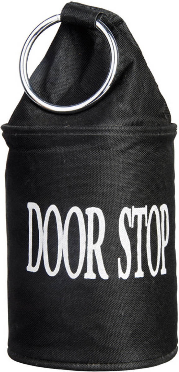 Trendoz Canvas Deurstopper Zwart Met Ring 28 Cm - Deurstoppers