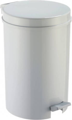 Sunware 1x Grijze Pedaalemmer/vuilnisbak 39 Cm 12 Liter - Afvalemmers Badkamer/toilet/keuken