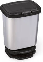Sunware 1x Zilver/grijze Pedaalemmer/vuilnisbakken 45 Cm 20 Liter - Afvalemmers Badkamer/toilet/keuken