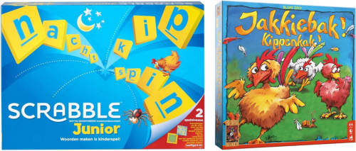 Spellenbundel - Bordspel - 2 Stuks - Mattel Scrabble Junior & Jakkiebak! Kippenkak!