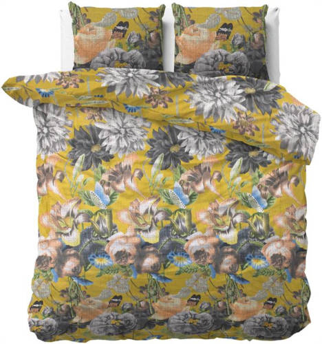 DreamHouse Bedding Andolf Dekbedovertrek - 2-persoons (200x200/220 Cm + 2 Slopen) - Katoen Satijn - Yellow