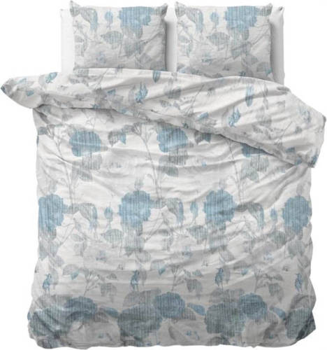 DreamHouse Bedding Iven Dekbedovertrek - 2-persoons (200x200/220 Cm + 2 Slopen) - Katoen Satijn - Blue