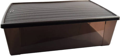 Discountershop Opbergbox - Onderbedbox - Onderbedbox 32 Liter Chocolate Bruin- 59 Cm X 39 Cm X17 Cm Hoog