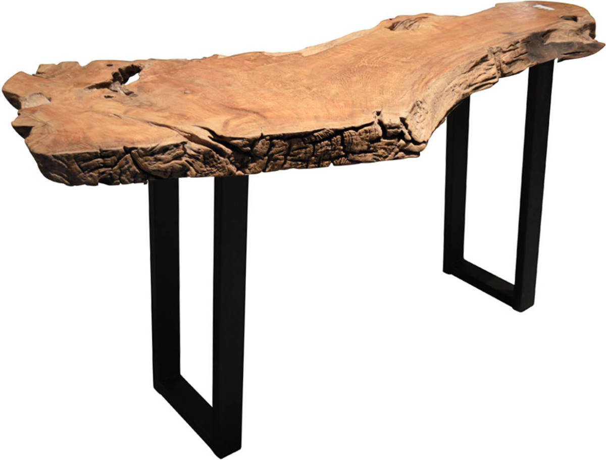 livingfurn - Wandtafel Lifestyle Akar - Teakhout / Gecoat Staal
