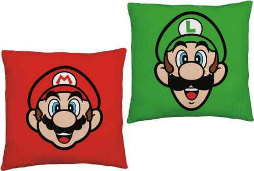 SimbaShop Super Mario Kussen Mario Luigi - 40 X 40 Cm - Polyester