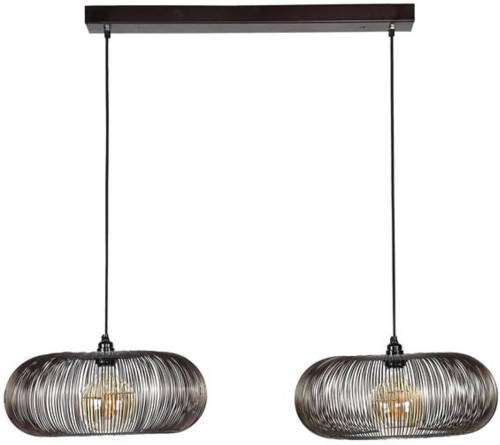 Dimehouse Hanglamp Industrieel Zwart-goud Jill - 2-lichts