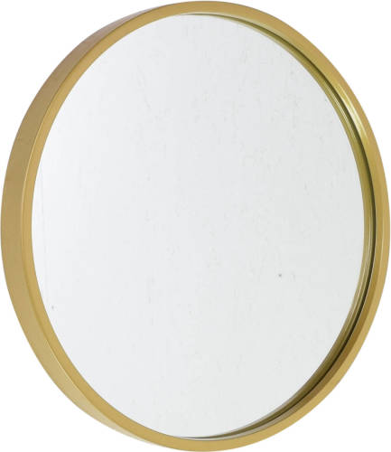 Fragix Boston Wandspiegel Rond - Goud - Metaal - Ø35cm - Industrieel