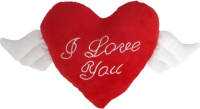 Gerim Pluche Rood Hart Kussen Met Vleugels I Love You 65 X 30 X 10 Cm - Knuffelkussen