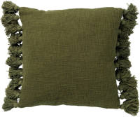 Dutch Decor - Ruby - Sierkussen Katoen 45x45 Cm Chive - Groen - Kussentje Met Flosjes