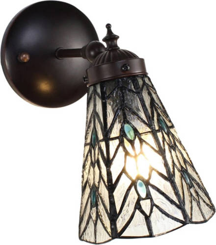 Clayre & Eef Transparente Wandlamp Tiffany 17*12*23 Cm E14/max 1*40w 5ll-6208