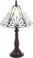 Clayre & Eef Witte Tafellamp Tiffany Ø 20*34 Cm E14/max 1*40w 5ll-6191